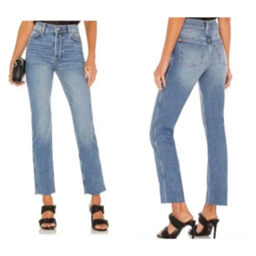 Boyish Womens The DEMPSEY Stretch High Rise Slim Straight Denim Sz 26 in MIRROR